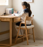 Oak Solid Wood Kids Chair Height-Adjustable.