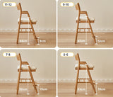 Oak Solid Wood Kids Chair Height-Adjustable.