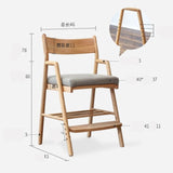 Oak Solid Wood Kids Chair Height-Adjustable.