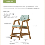Oak Solid Wood Kids Chair Height-Adjustable.