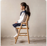 Oak Solid Wood Kids Chair Height-Adjustable.