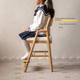 Oak Solid Wood Kids Chair Height-Adjustable.