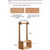 Beech, Solid Rubberwood Children's Clothing Rack