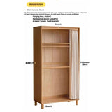 Beech Solid Wood Children's Curtain Wardrobe