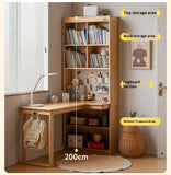 Oak Solid Wood Children's Study Desk, Bookshelf, Wardrobe