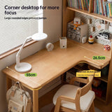 Oak Solid Wood Children's Study Desk, Bookshelf, Wardrobe