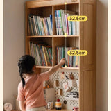 Oak Solid Wood Children's Study Desk, Bookshelf, Wardrobe