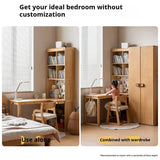 Oak Solid Wood Children's Study Desk, Bookshelf, Wardrobe