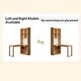 Oak Solid Wood Children's Study Desk, Bookshelf, Wardrobe