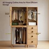 Solid Rubberwood Children's Wardrobe