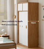 Solid Rubberwood Modern Kids Sliding Door Wardrobe