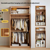 Solid Rubberwood Modern Kids Sliding Door Wardrobe