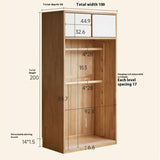 Solid Rubberwood Modern Kids Sliding Door Wardrobe