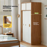 Solid Rubberwood Modern Kids Sliding Door Wardrobe
