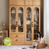 Oak Solid Wood Original Wood Style Children's Wardrobe
