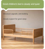 Beech solid wood children's bed with guardrail spliced bed<