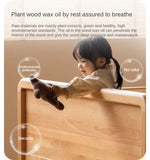 Beech solid wood children's bed with guardrail spliced bed<