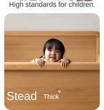 Beech solid wood children's bed with guardrail spliced bed<