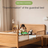 Beech solid wood children's bed with guardrail spliced bed<