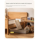 Beech solid wood children's bed with guardrail spliced bed<