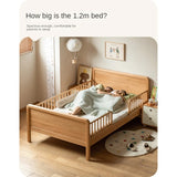 Beech solid wood children's bed with guardrail spliced bed<