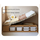 Rubberwood, Oak Solid Wood Children's Box Platform Bed, Headboard-Free Bed