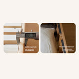 Rubberwood, Oak Solid Wood Children's Box Platform Bed, Headboard-Free Bed