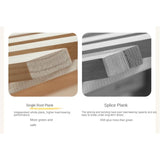 Rubberwood, Oak Solid Wood Children's Box Platform Bed, Headboard-Free Bed