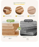 Rubberwood, Oak Solid Wood Children's Box Platform Bed, Headboard-Free Bed