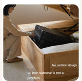 Rubberwood, Oak Solid Wood Children's Box Platform Bed, Headboard-Free Bed