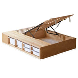 Rubberwood, Oak Solid Wood Children's Box Platform Bed, Headboard-Free Bed