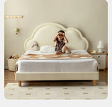 Сream style Organic Leather kid's Cloud Bed<