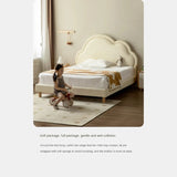 Сream style Organic Leather kid's Cloud Bed<