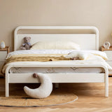 Rubber wood, Poplar Solid Wood Children's Bed Cream Soft Bag Headboard<