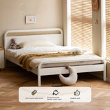 Rubber wood, Poplar Solid Wood Children's Bed Cream Soft Bag Headboard<