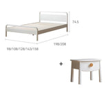 Rubber wood, Poplar Solid Wood Children's Bed Cream Soft Bag Headboard<