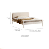Rubber wood, Poplar Solid Wood Children's Bed Cream Soft Bag Headboard<
