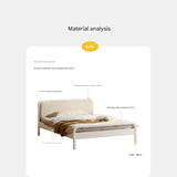 Rubber wood, Poplar Solid Wood Children's Bed Cream Soft Bag Headboard<