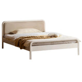 Rubber wood, Poplar Solid Wood Children's Bed Cream Soft Bag Headboard<