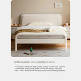 Rubber wood, Poplar Solid Wood Children's Bed Cream Soft Bag Headboard<