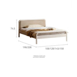 Rubber wood, Poplar Solid Wood Children's Bed Cream Soft Bag Headboard<