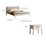 Rubber wood, Poplar Solid Wood Children's Bed Cream Soft Bag Headboard<