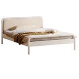 Rubber wood, Poplar Solid Wood Children's Bed Cream Soft Bag Headboard<