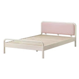 Rubber wood, Poplar Solid Wood Children's Bed Cream Soft Bag Headboard<
