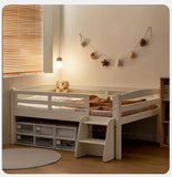 Oak solid wood single with guardrail bed