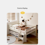 Oak solid wood single with guardrail bed