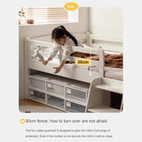 Oak solid wood single with guardrail bed