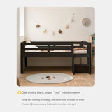 Oak solid wood single with guardrail bed