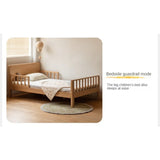 Beech Solid Wood Children's Bed for Boys and Girls Spliced Bed with Guardrail<