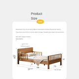 Beech Solid Wood Children's Bed for Boys and Girls Spliced Bed with Guardrail<